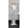 Gifi Equipement Wc^Serviteur papier WC avec brosse blanc marron