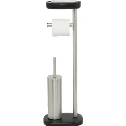 Gifi Equipement Wc^Serviteur WC 3 en 1 avec brosse dérouleur et support compartimenté