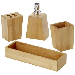 Gifi Aménagement Salle De Bain^Set accessoires de salle de bain en bambou
