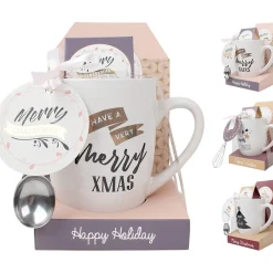 Gifi Set Cadeau tasse à thé et/ou chocolat avec sa cuillère 4 modèles