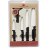 Gifi Set céramique couteau x4 avec économe x1 blanc et noir