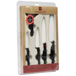 Gifi Set céramique couteau x4 avec économe x1 blanc et noir