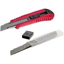 Gifi Outils Bricolage^Set cutter 18 mm avec 10 lames rouge et noir