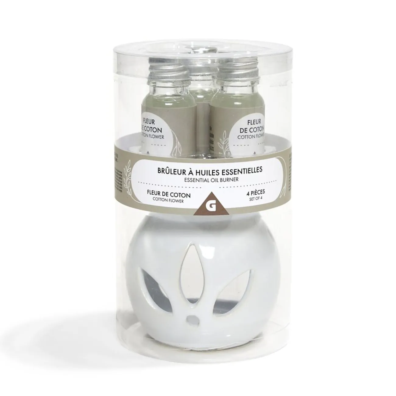 Gifi Bien-Être^Set de brûleur et 3 huiles essentielles - 4 parfums