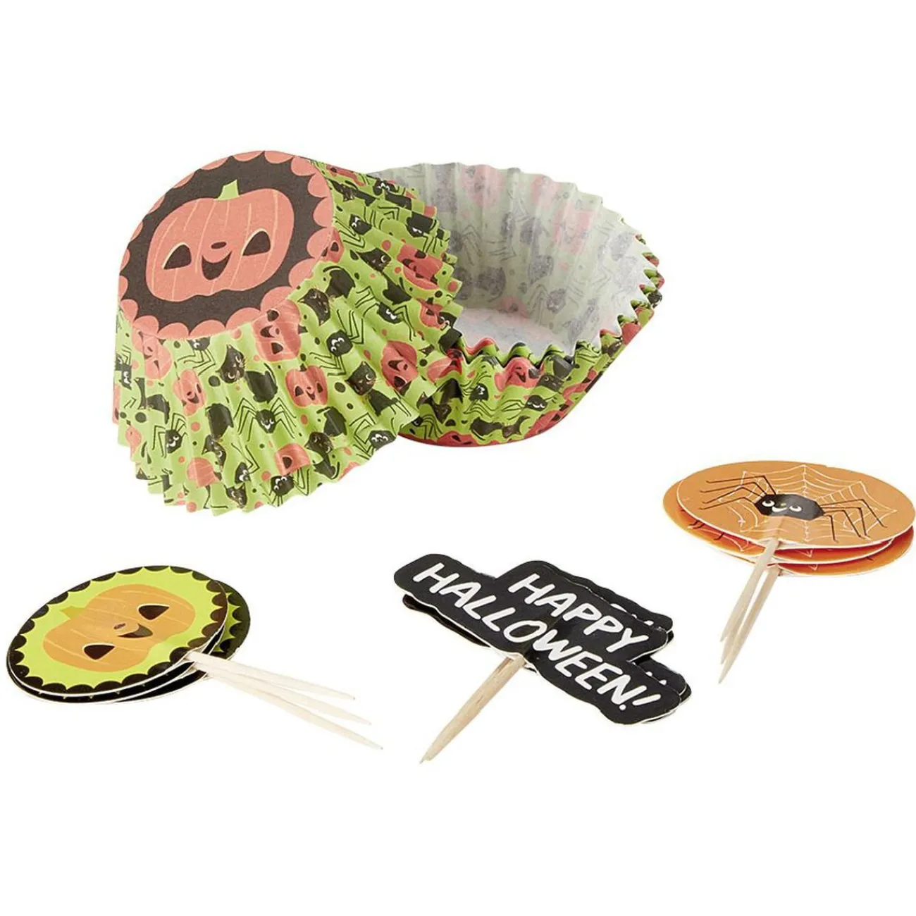 Gifi Set de caissettes à muffin + piques décor Halloween - 24 pièces