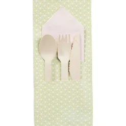 Gifi Set de couverts en bois dans pochon