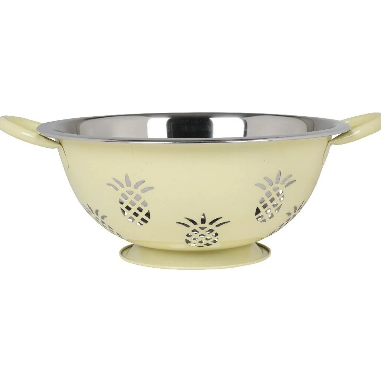 Gifi Set passoire, saladier, porte-ustensiles vert design ananas