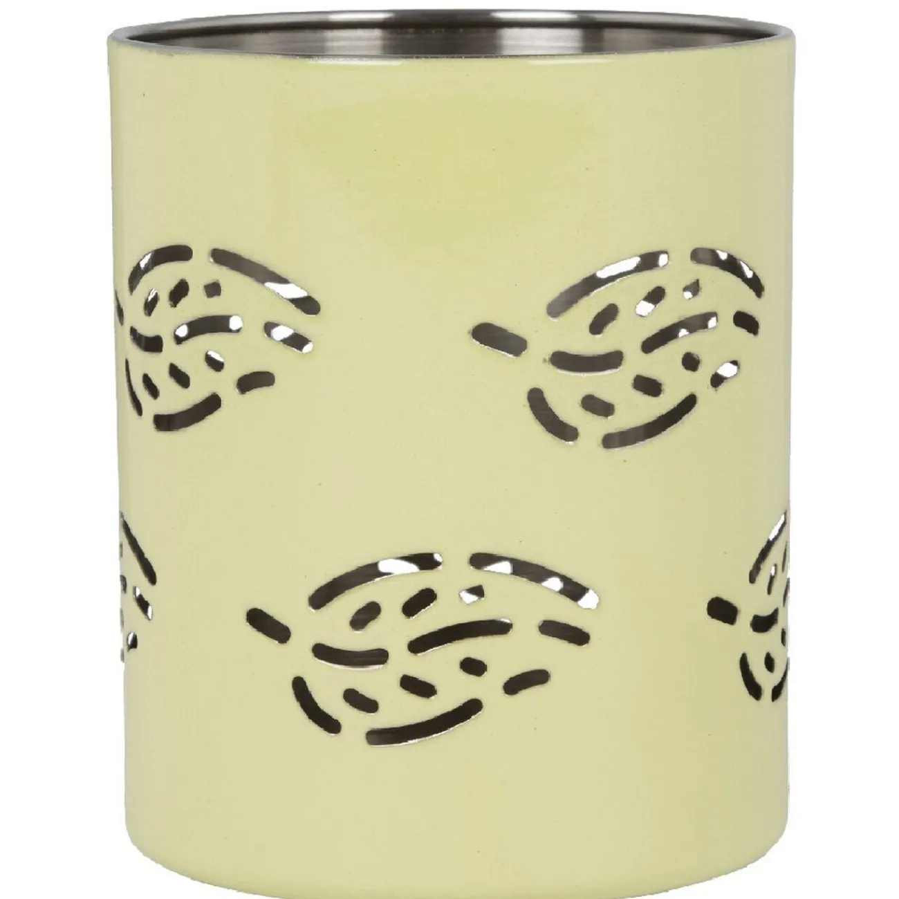 Gifi Set passoire, saladier, porte-ustensiles vert design feuille