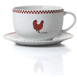 Gifi Set petit déjeuner en porcelaine design poule