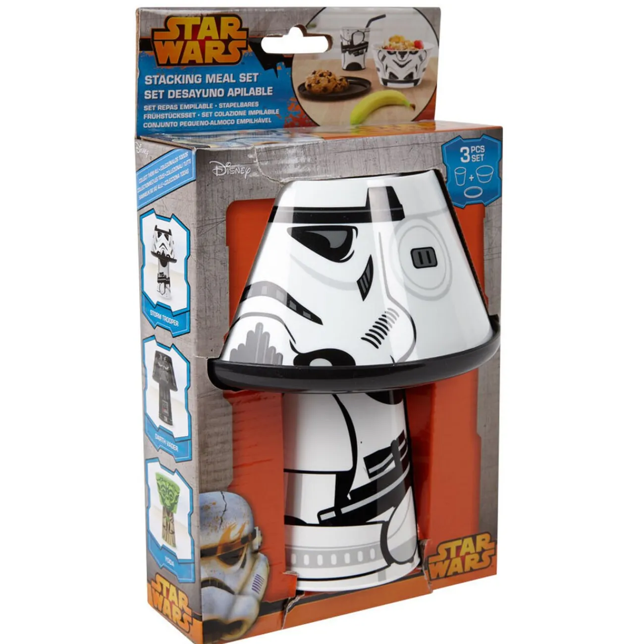 Gifi Set repas empilable 3 pièces Star Wars blanc