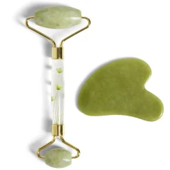 Gifi Bien-Être^Set rouleau visage jade et Gua Sha