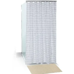 Gifi Aménagement Salle De Bain^Set salle de bain tapis/rideau/anneaux - 2 modèles