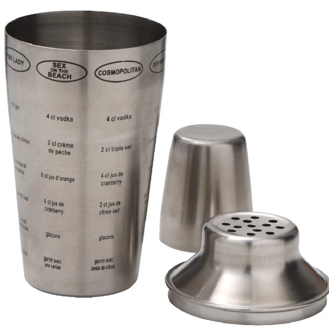 Gifi Shaker cocktail recettes acier gris