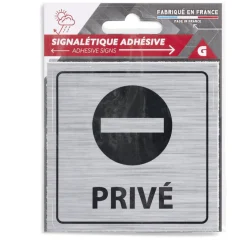 Gifi Colle Et Adhésif^Signalétique adhésive - Sens interdit privé - 8x8 cm