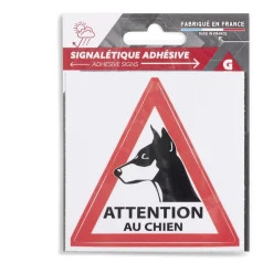 Gifi Colle Et Adhésif^Signalétique adhésive "Attention au chien" - 8x8 cm