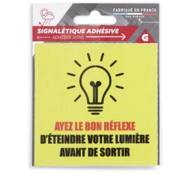 Gifi Colle Et Adhésif^Signalétique adhésive "Bon réflexe lumière" - 8x8 cm