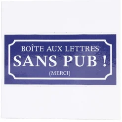 Gifi Colle Et Adhésif^Signalétique adhésive "Boîte aux lettres sans pub" - Bleu, 8x8 cm