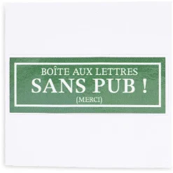 Gifi Colle Et Adhésif^Signalétique adhésive "Boîte aux lettres sans pub" - Vert, 8x8 cm