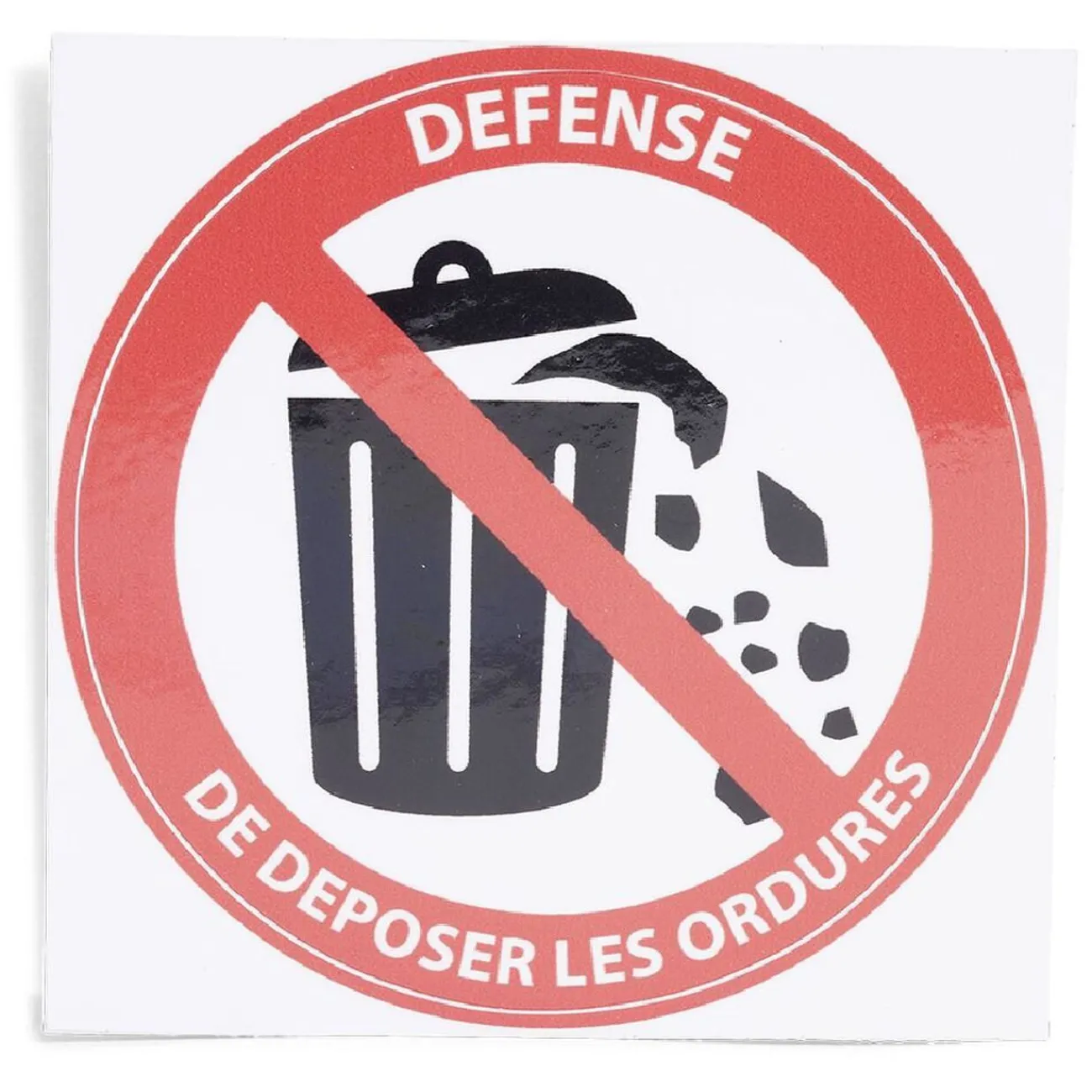 Gifi Colle Et Adhésif^Signalétique adhésive "Défense de déposer les ordures" - 8x8 cm