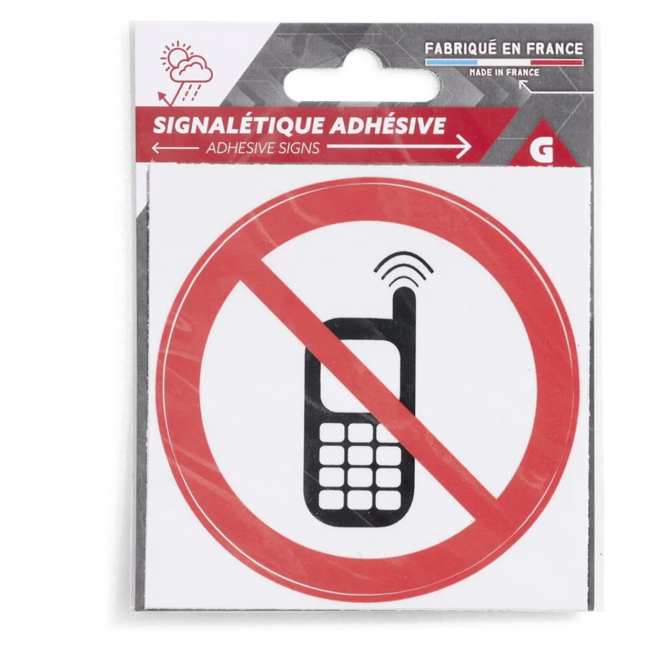 Gifi Colle Et Adhésif^Signalétique adhésive "Interdiction de téléphoner" - 8x8 cm