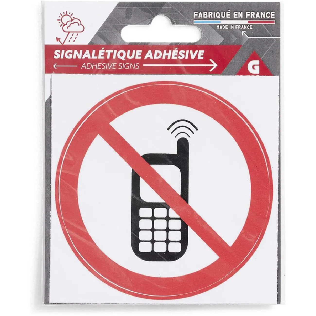 Gifi Colle Et Adhésif^Signalétique adhésive "Interdiction de téléphoner" - 8x8 cm