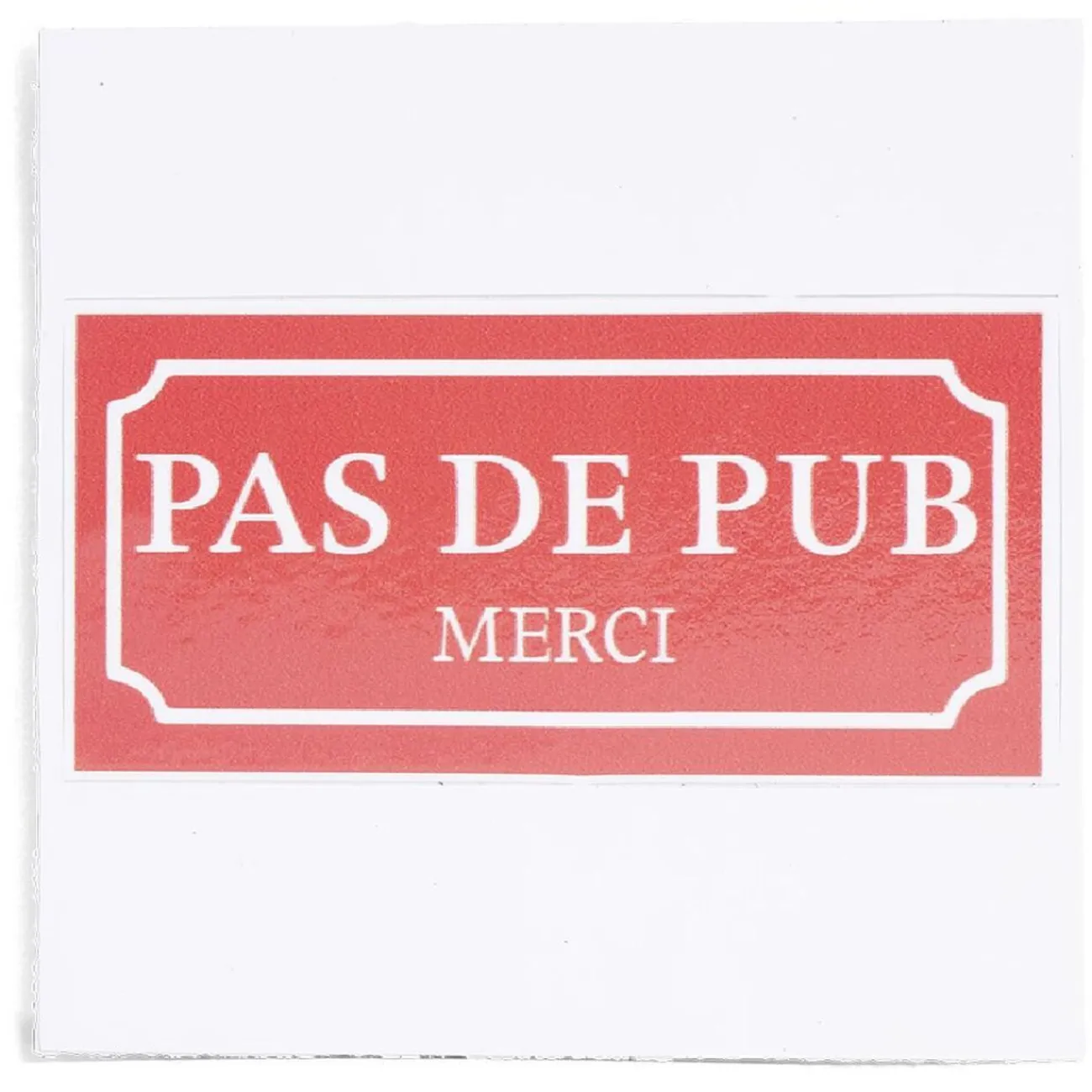 Gifi Colle Et Adhésif^Signalétique adhésive "Pas de pub, merci" - 8x8 cm