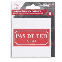 Gifi Colle Et Adhésif^Signalétique adhésive "Pas de pub, merci" - 8x8 cm