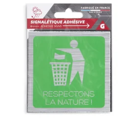 Gifi Colle Et Adhésif^Signalétique adhésive "Respectons la nature" - 8x8 cm