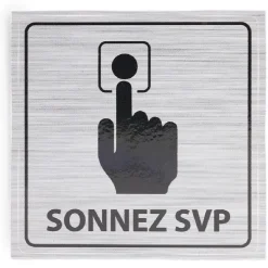 Gifi Colle Et Adhésif^Signalétique adhésive "Sonnez svp" - 8x8 cm