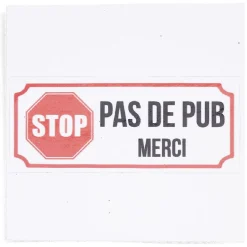 Gifi Colle Et Adhésif^Signalétique adhésive "Stop, pas de pub" - 8x8 cm