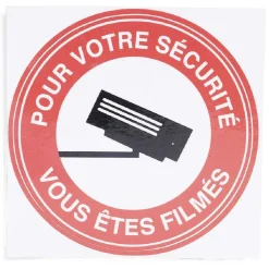 Gifi Colle Et Adhésif^Signalétique adhésive "Surveillance vidéo, vous êtes filmés" - 8x8 cm