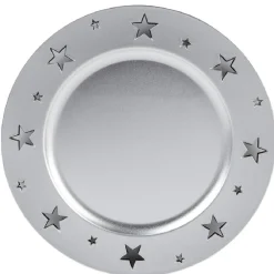 Gifi Sous assiette plastique argenté motif étoiles