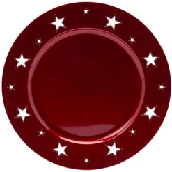 Gifi Sous assiette plastique motif étoile rouge