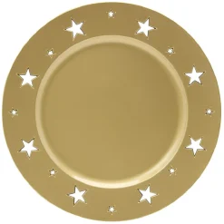 Gifi Sous assiette plastique motif étoile doré