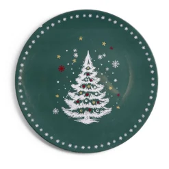 Gifi Sous assiette rond vert motif sapin de Noël Ø33cm