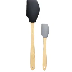 Gifi Spatule en silicone avec manche en bois x2