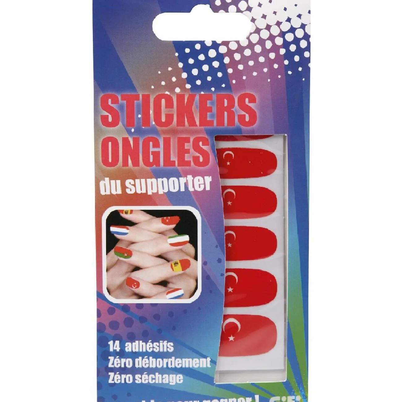 Gifi Beauté^Sticker ongles supporter Turquie x14