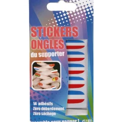 Gifi Beauté^Sticker ongles tricolore supporter France x14
