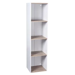 Gifi Rangement|Structure 4 casiers Box Cube blanc et naturel 35,2x30xH137,2cm