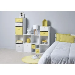 Gifi Rangement|Structure Box Cube 3 cases 35x30x103cm bois blanc