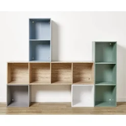 Gifi Rangement|Structure Box Cube 3 cases 35x30x105cm bois vert