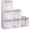 Gifi Rangement|Structure Box Cube 6 cases escalier 103,2x30x103,2cm bois blanc