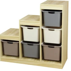 Gifi Rangement|Structure de rangement en bois 6 compartiments L97x44xH94cm