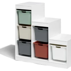 Gifi Rangement|Structure pour bac de rangement 6 cases bois blanc