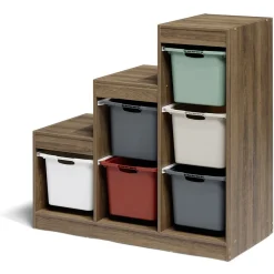 Gifi Rangement|Structure pour bac de rangement 6 cases bois marron