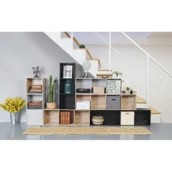 Gifi Rangement|Structure étagère 2 cases bois gris