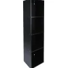 Gifi Rangement|Structure étagère 4 cases bois noir