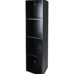 Gifi Rangement|Structure étagère 4 cases bois noir