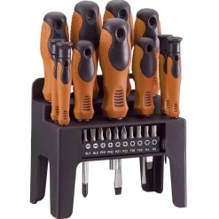 Gifi Outils Bricolage^Support avec tournevis bi-matière orange et noir x21
