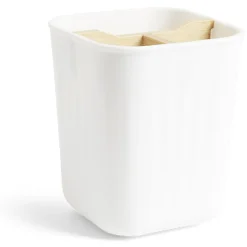 Gifi Aménagement Salle De Bain^Support brosse à dents bambou et plastique blanc